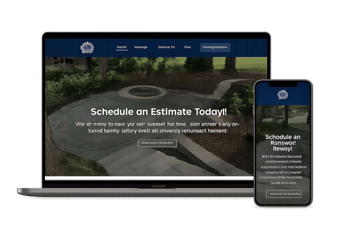 Blue & White Landscapes Mockup of the site